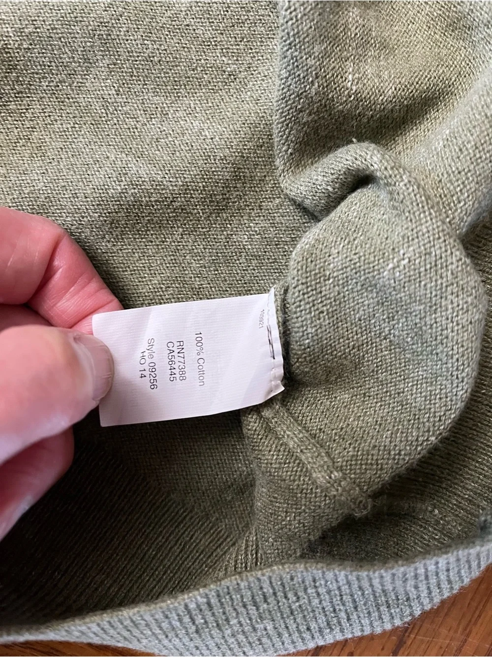 J. Crew heathered green lightweight cotton crewneck sweater